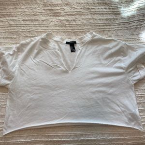 Crop Top V neck Tee